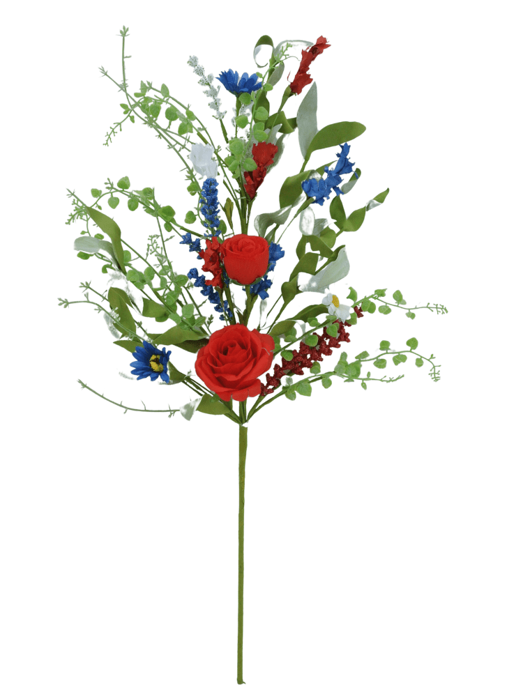 25" Rose Larkspur Patriotic Spray - 64887 - The Wreath Shop