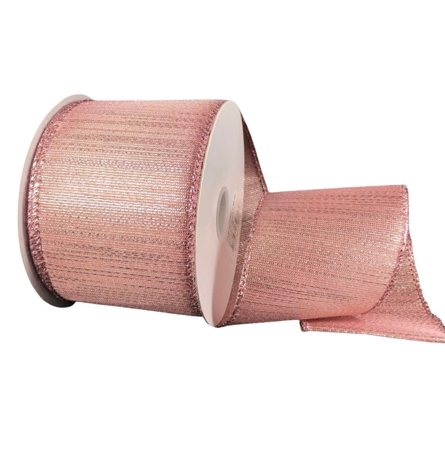 2.5" Rose Metallic Sheer Ribbon - 10yds - 71208-40-26 - The Wreath Shop