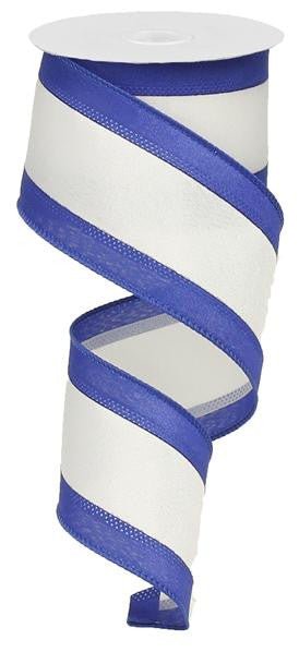 2.5" Satin Tri-Stripe Ribbon: Blue/White - 10Yds - RN527225 - The Wreath Shop