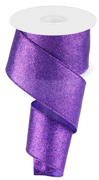 2.5" Shimmer Glitter Ribbon: Purple - 10yds - RGC159723 - The Wreath Shop