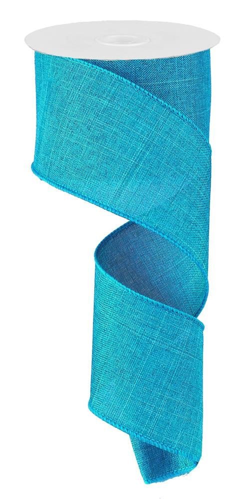 2.5" Turquoise Royal Faux Burlap Ribbon - 50Yds - RG5279A2 - The Wreath Shop