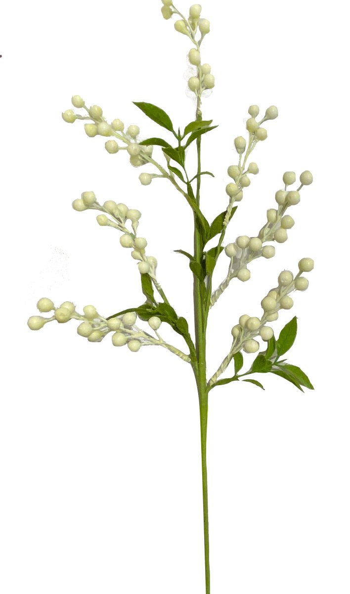 white berry lily 26" Cream Berry Spray - 63021CM