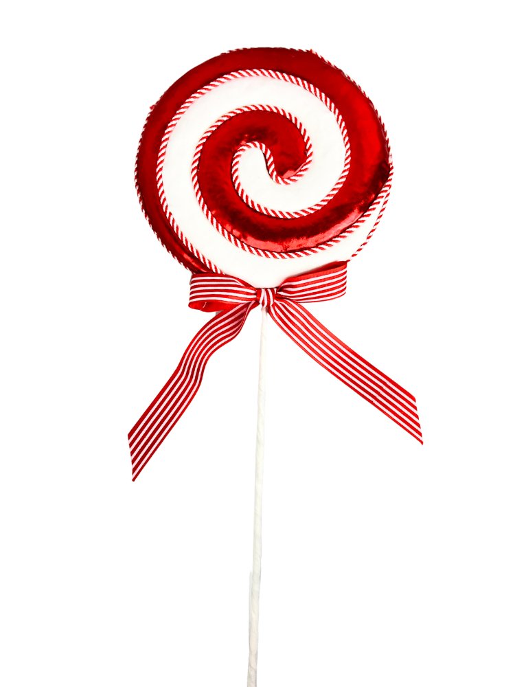 26" Lg Red/White Swirl Lollipop - 63716 - The Wreath Shop