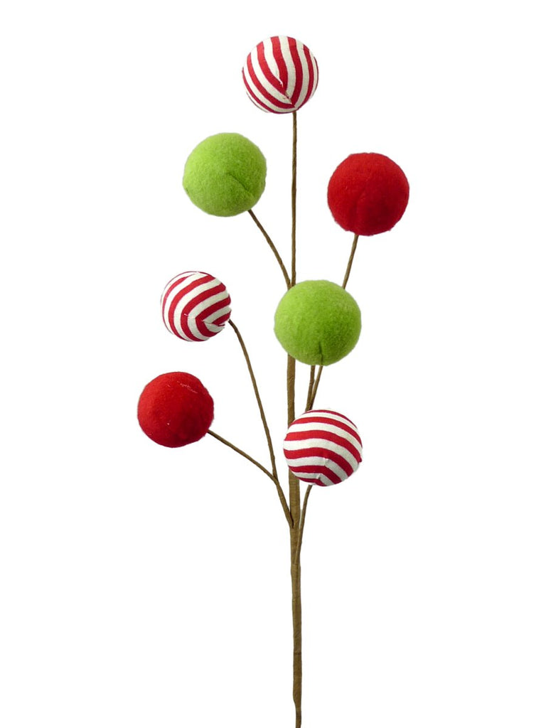 26" Red/Green Felt Ball Spray - 84756SP26 - The Wreath Shop