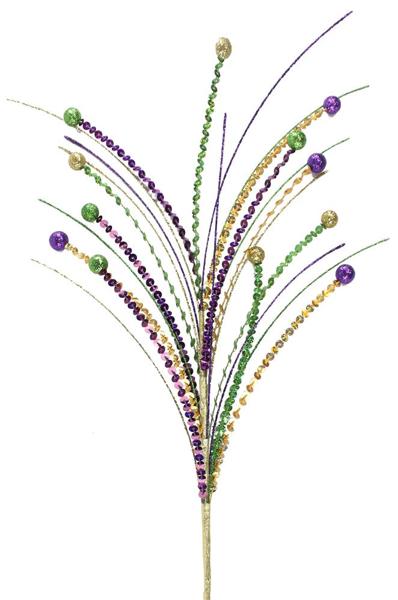 26" Sequin/Glitter Ball Mardi Gras Spray - HG3108 - The Wreath Shop