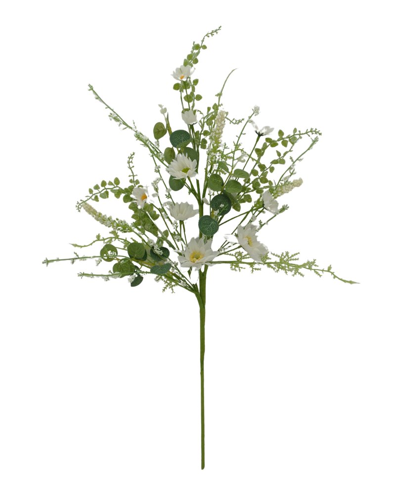 27" Mixed Daisy Spray: White - 40017-CR - The Wreath Shop