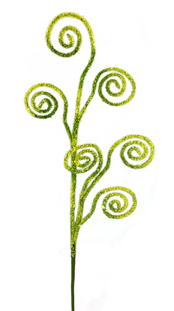 27" Yellow/Green Moss Spiral Curl Spray - 63320YW - The Wreath Shop