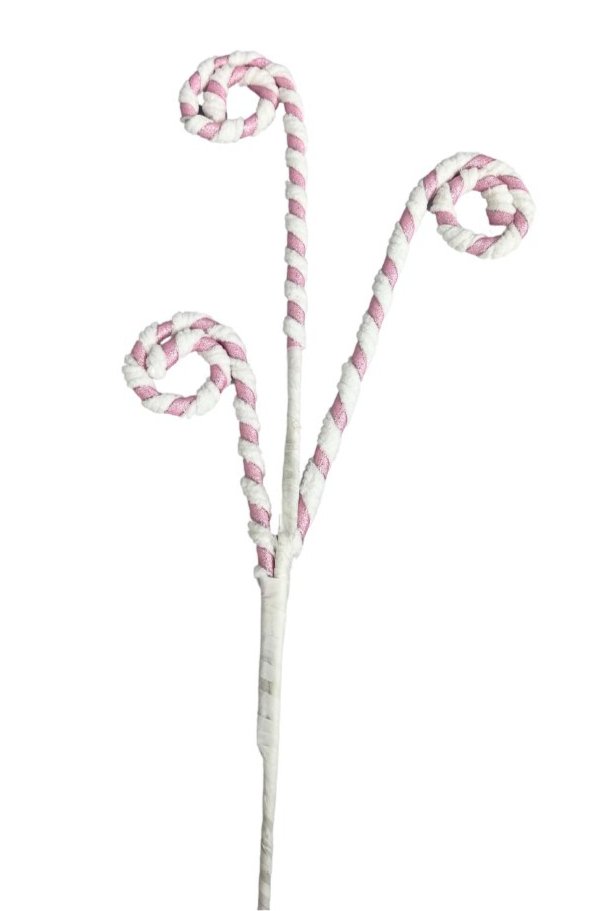 28" Candy Cane Spray: Pink/Wht - 64523 - PKWT - The Wreath Shop