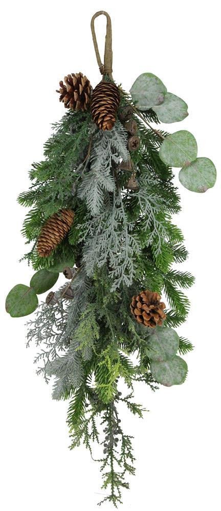 28" Eucalyptus/Balsam/Berry Teardrop - XX8052 - The Wreath Shop