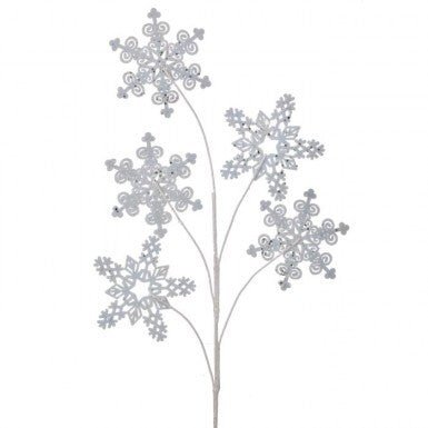 28" Glitter Snowflake Spray - MTX73699 - The Wreath Shop