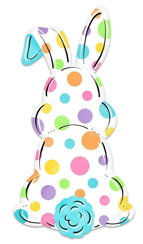 29" Metal Polka Dot Bunny Sign - MD1058 - The Wreath Shop