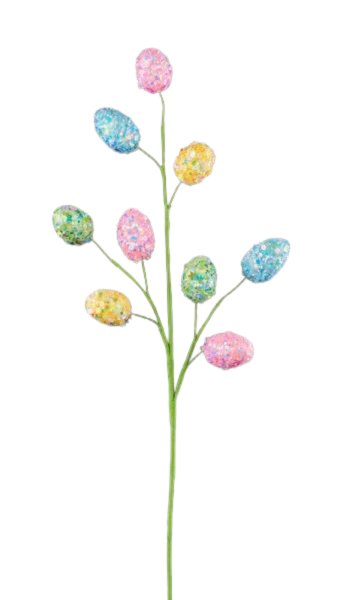 29" Sequin/Glitter Easter Egg Spray - HE4200 - The Wreath Shop