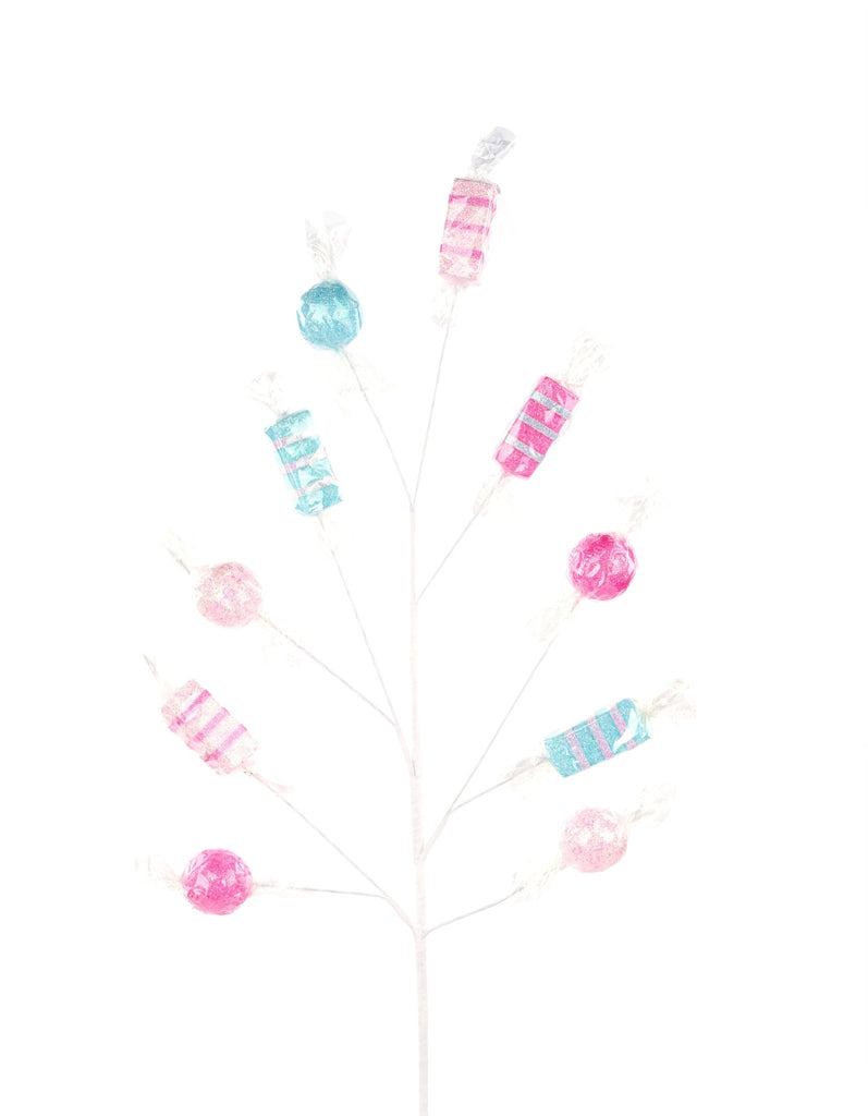 29" Wrapped Candy Spray: Pink/Blue - MN0390N7 - The Wreath Shop