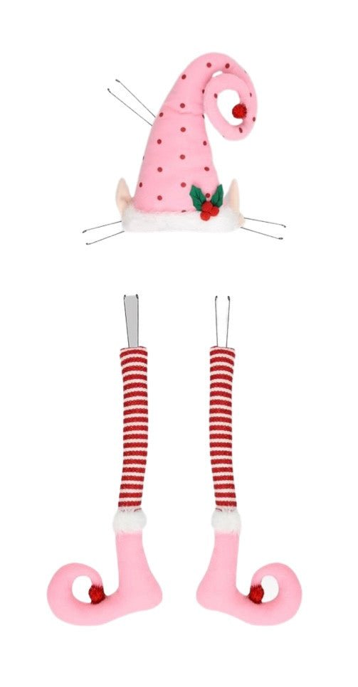 3 Pc Polka Dot/Stripe Elf Kit: Pink/Red - XC6232 - The Wreath Shop