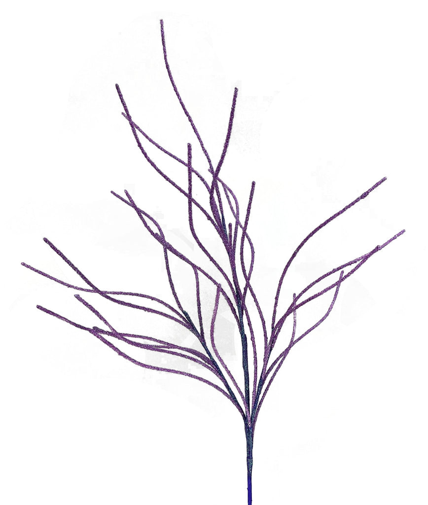 30" Glitter Twig Spray: Purple - 57169PU - The Wreath Shop