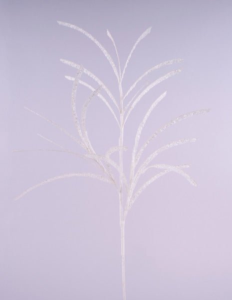 31" Glitter/Paper Grass Spray: White - XS104927 - The Wreath Shop