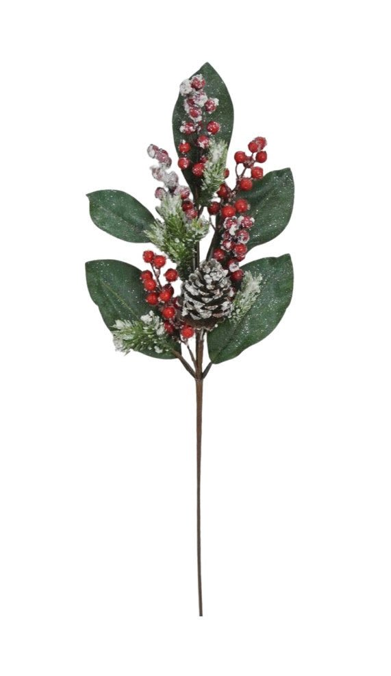 31" Snow Berry Pinecone Spray - 81930 - The Wreath Shop