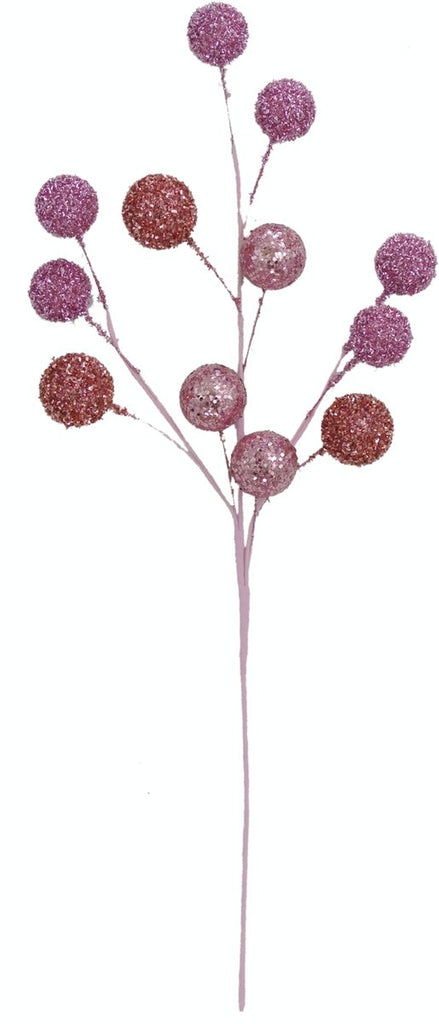 33" Glitter Ball Spray: Pink - 62590-PK - The Wreath Shop