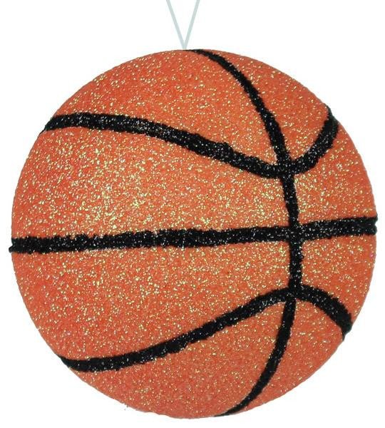 3.5" Glitter Basketball Ornament - MS129020 - The Wreath Shop