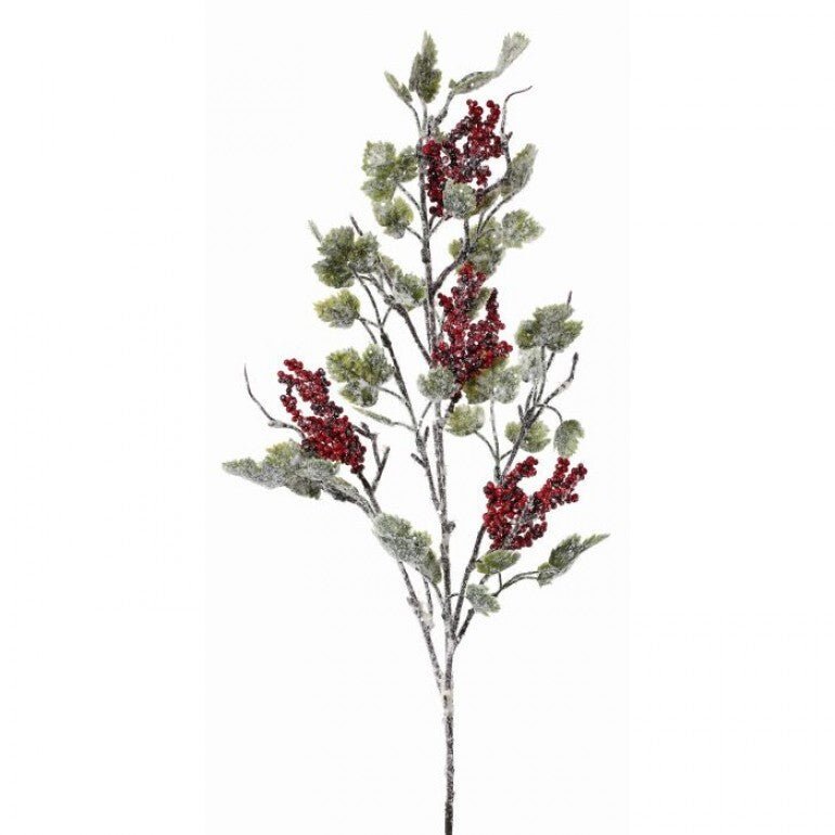 36" Frosted Mini Grape Leaf & Berries Spray - MTX57308 - The Wreath Shop
