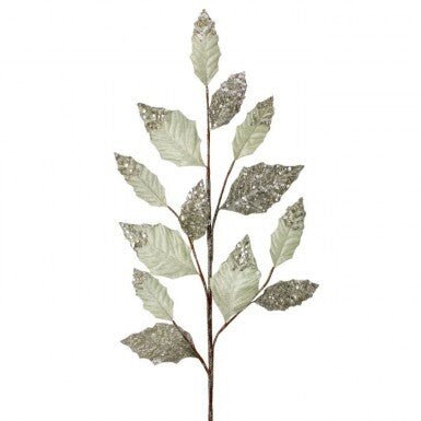 36" Glitter/Sequin Salal Spray: Mint Green - MTX71358 - MIGR - The Wreath Shop