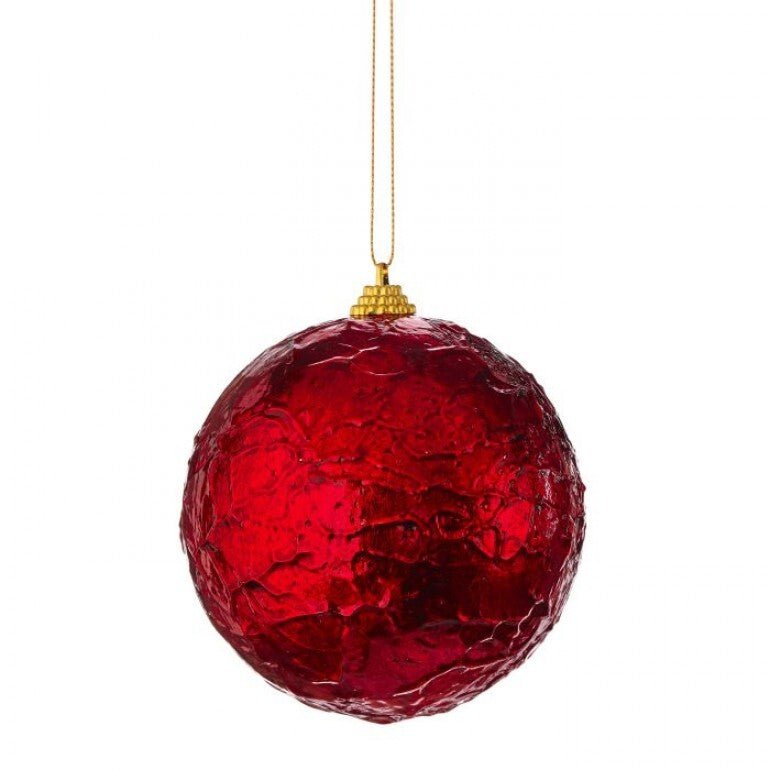4" Crinkle Foil Ball Ornament: Red - MTX76746 - RED - The Wreath Shop