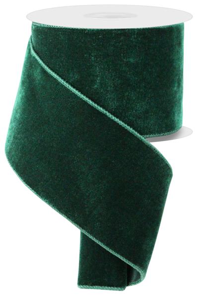 4" Deluxe Velvet Ribbon: Hunter Green - 10yds - RGE166012 - The Wreath Shop