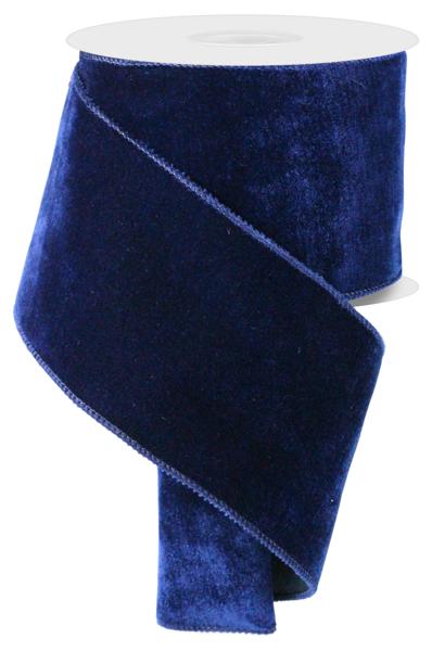 4" Deluxe Velvet Ribbon: Navy Blue - 10yds - RGE166019 - The Wreath Shop