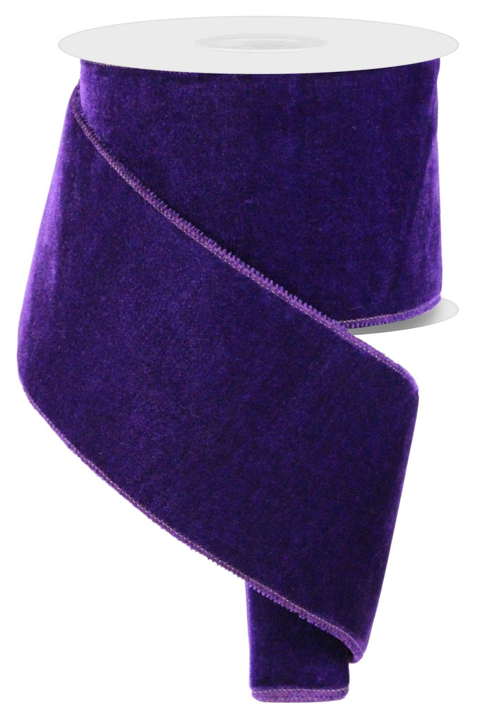 4" Deluxe Velvet Ribbon: Purple - 10yds - RGE166064 - The Wreath Shop