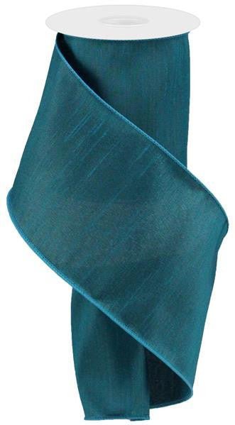 4" Faux Dupioni Ribbon: Teal - 10yds - RD1106A6 - The Wreath Shop