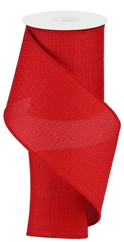 4" Red Faux Burlap Ribbon - 4" x 10Yd - RG121324 - The Wreath Shop