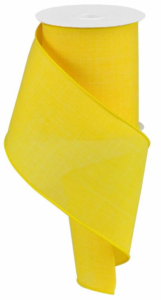 4" Sun Yellow Royal Faux Burlap Ribbon - 4" x 10Yd - RG12808N - The Wreath Shop