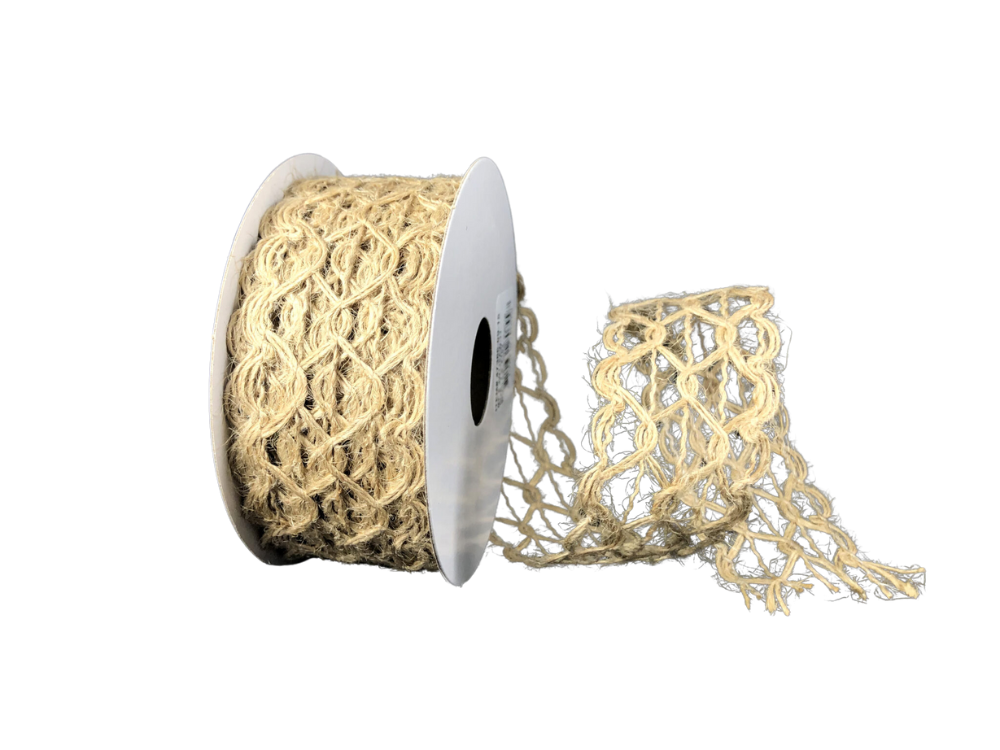 1.5 Hex Open Weave Jute Netting Ribbon: Natural - 10yds – The