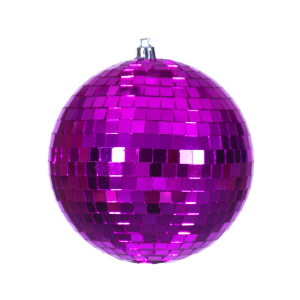 4.75" Fuchsia Mirror Ball Ornament - N233270 - The Wreath Shop