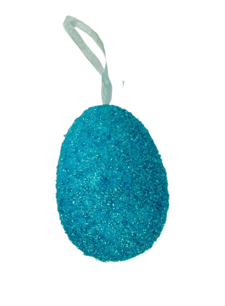 5" Glitter Egg Ornament: Blue - 64829 - BL - The Wreath Shop