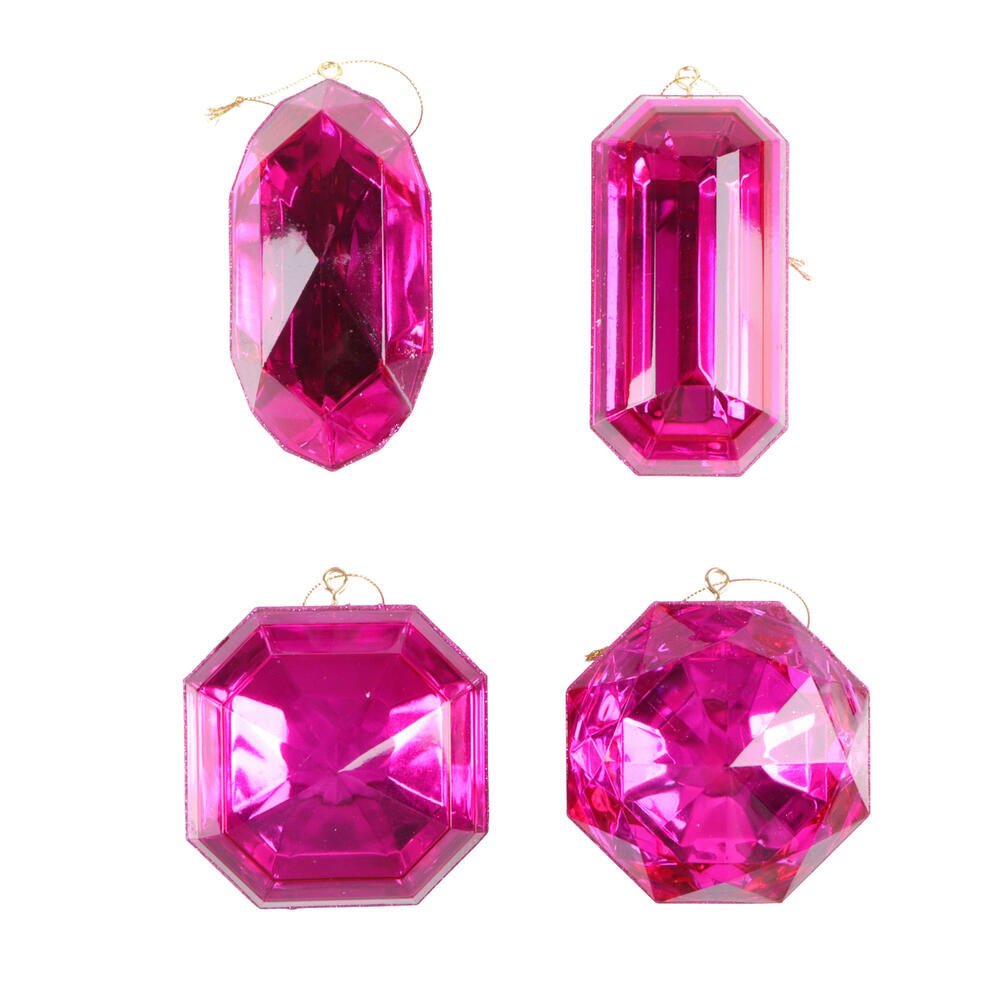 5" Jewel Ornament: Pink - MT233279 - Rectangle - The Wreath Shop