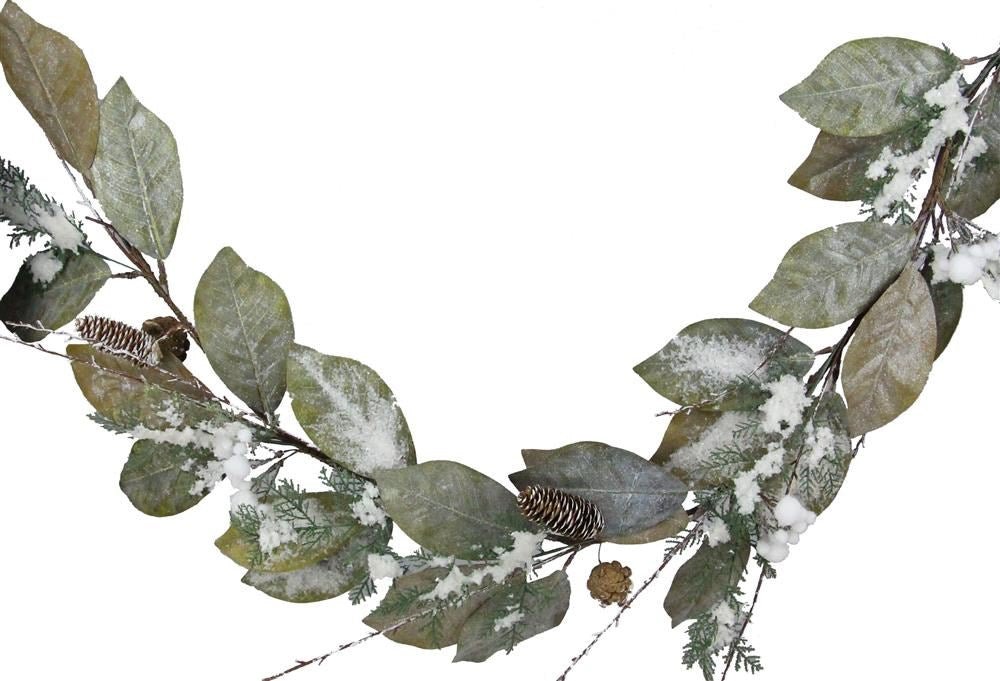 5' Magnolia Leaf/Cedar/Cone Garland - XX2311 - The Wreath Shop