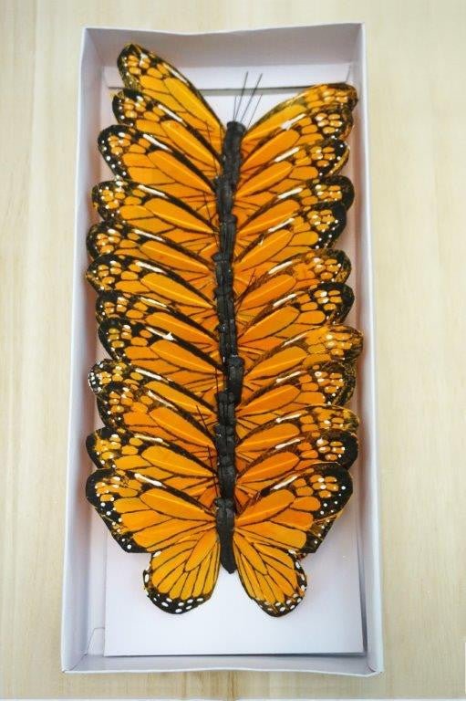 5" Orange Monarch Butterflies on Wire, 12 pack - PRBF5126 - The Wreath Shop
