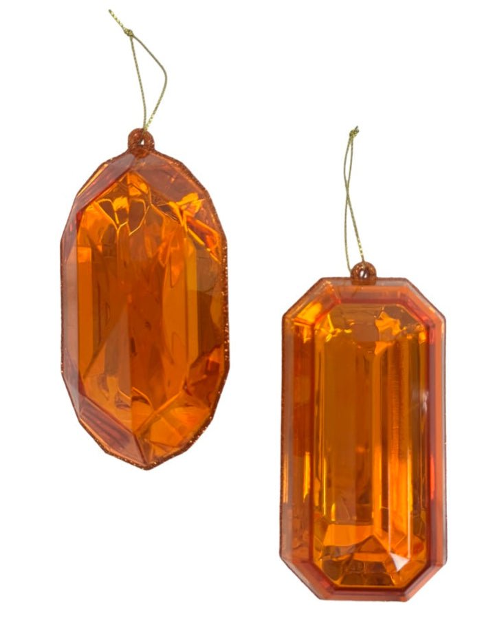 5" Precious Cut Gem Ornament: Orange (Sold separately) - MTX67414 ORNG rect - The Wreath Shop