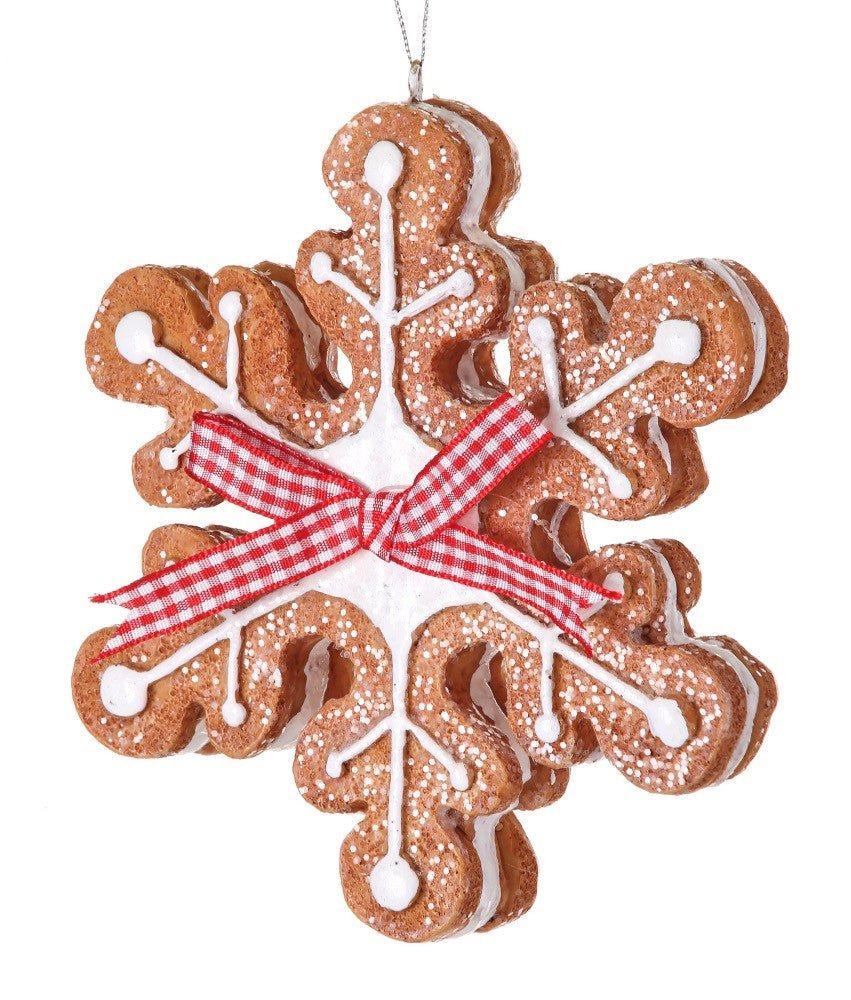 5" Resin Gingerbread Snowflake Ornament - MTX63503 - The Wreath Shop