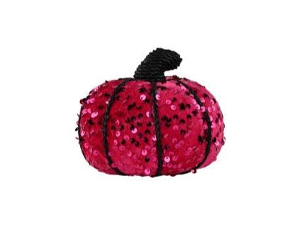 5.5" Sequin Pumpkin: Fuchsia - HH758507 - The Wreath Shop