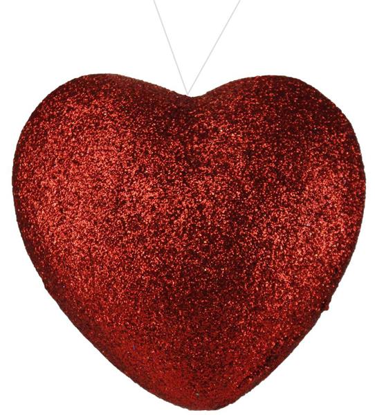 5.75" Red Glitter Heart - HV133224 - The Wreath Shop
