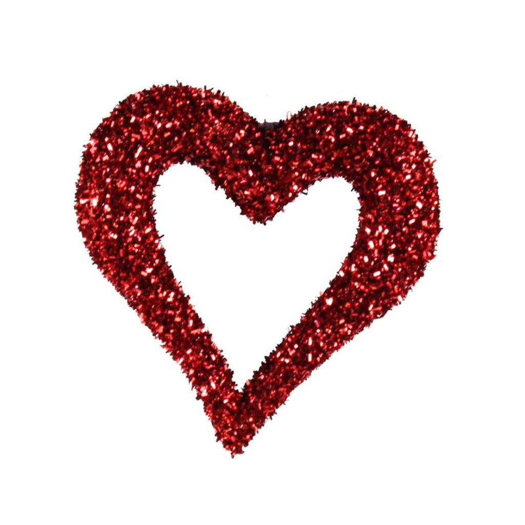 5.75" Red Glitter Open Heart Ornament - HV907724 - The Wreath Shop