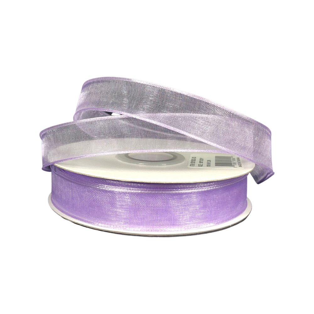 5/8" Sheer Wired Ribbon: Lavender (25yds) - 931503-30 - The Wreath Shop