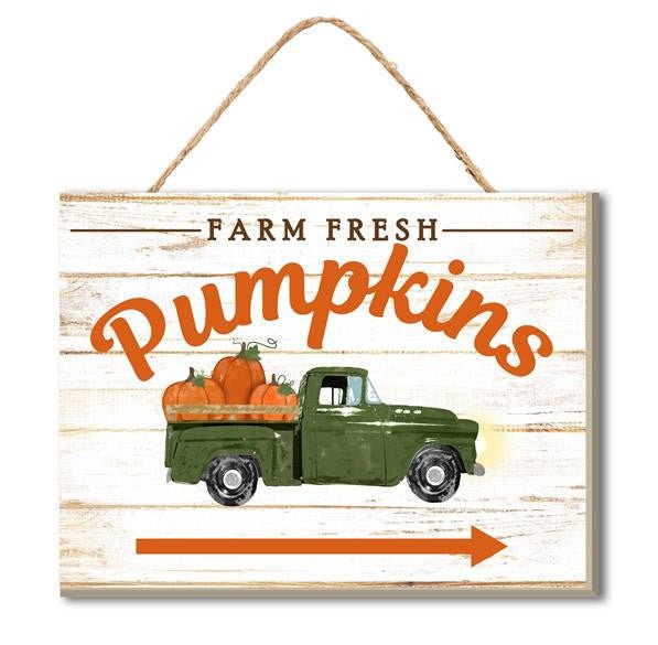 6" Farm Fresh Pumpkins Truck Sign - AP8221 - The Wreath Shop