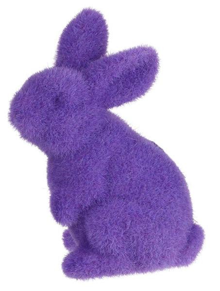 6" Flocked Standing Rabbit: Lavender - HE724013 - The Wreath Shop