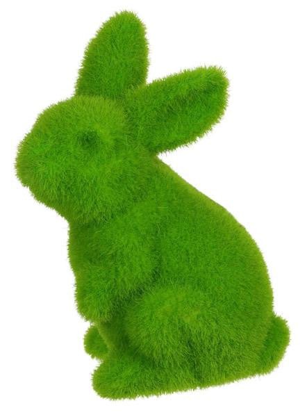 6" Flocked Standing Rabbit: Moss Green - HE7240N8 - The Wreath Shop