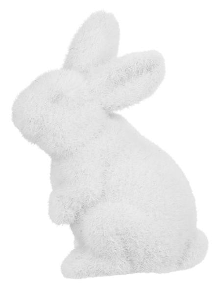 6" Flocked Standing Rabbit: White - HE724027 - The Wreath Shop