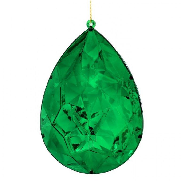 6" Jewel Drop Ornament: Green - MTX74022 - GRN - The Wreath Shop