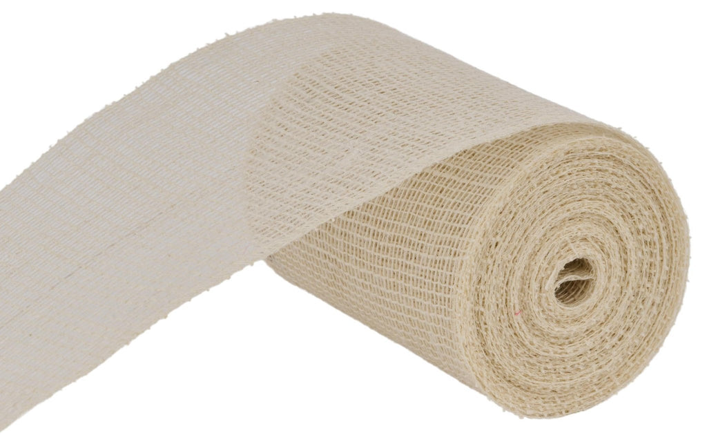 6" Jute Burlap: Off White - 10yd - RA171951 - The Wreath Shop